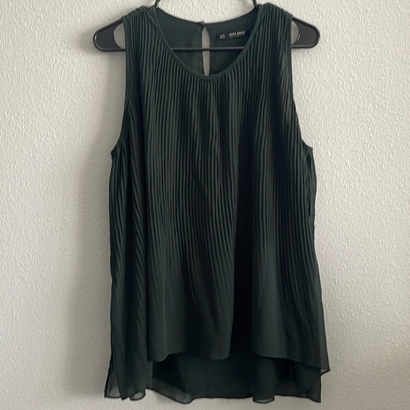 Zara Sleeveless Dark Green Pleated Top Size M - Picture 1 of 5